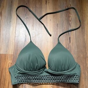 Chic Green and Pink Bikini Top